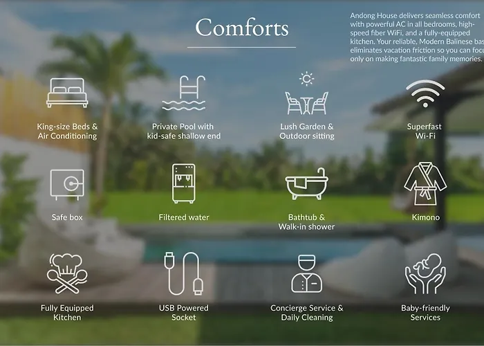 Ando House Modern 2br Fast Wi-fi Private Pool Center *
